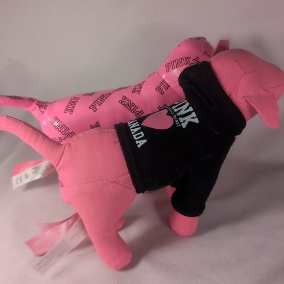 2 Victoria's Secret PINK Dog Plush Mini Stuffed Animal Canada Sweater RARE HTF - Picture 2 of 15